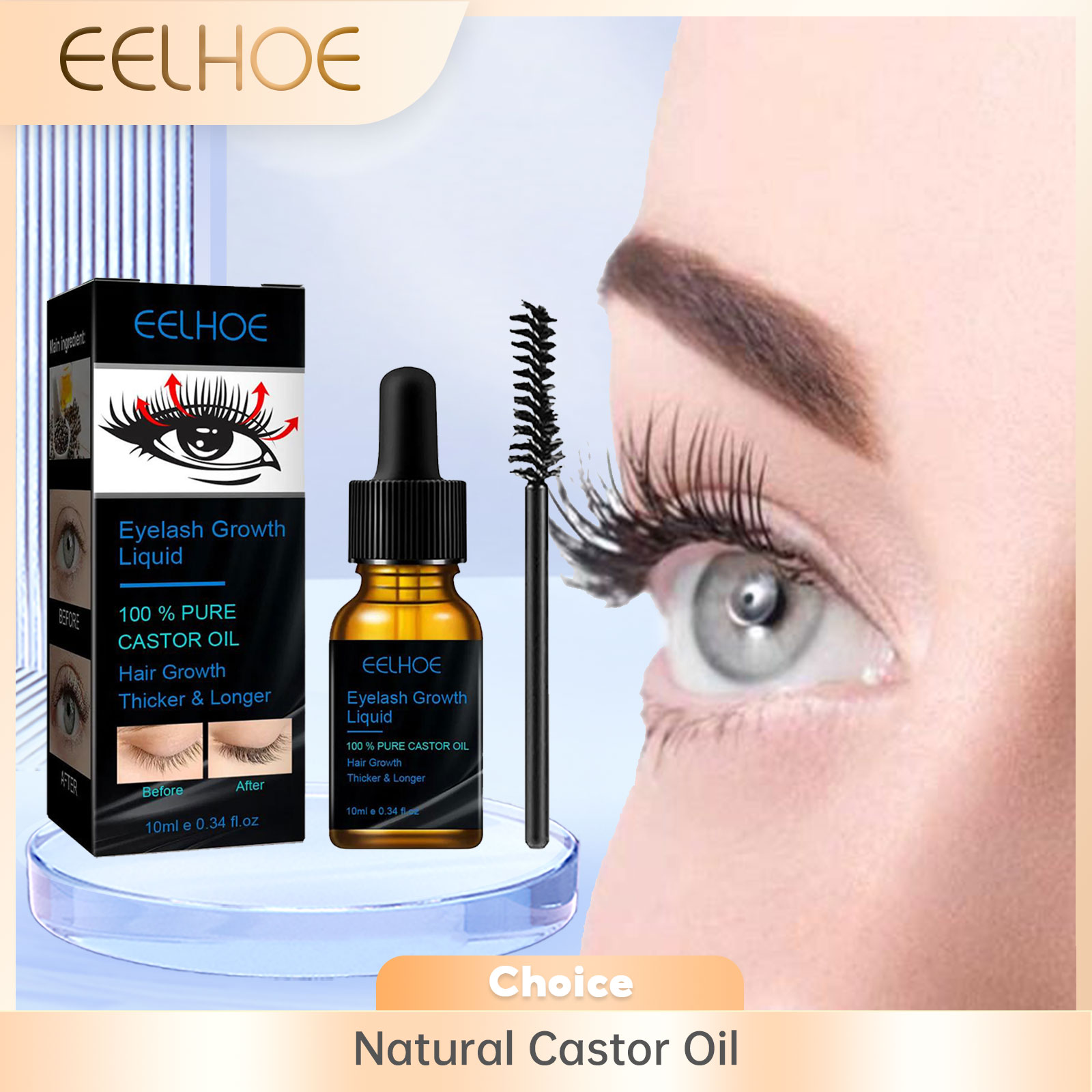 Lash Serum Growth - Castor Oil Eyelash Growth Serum for