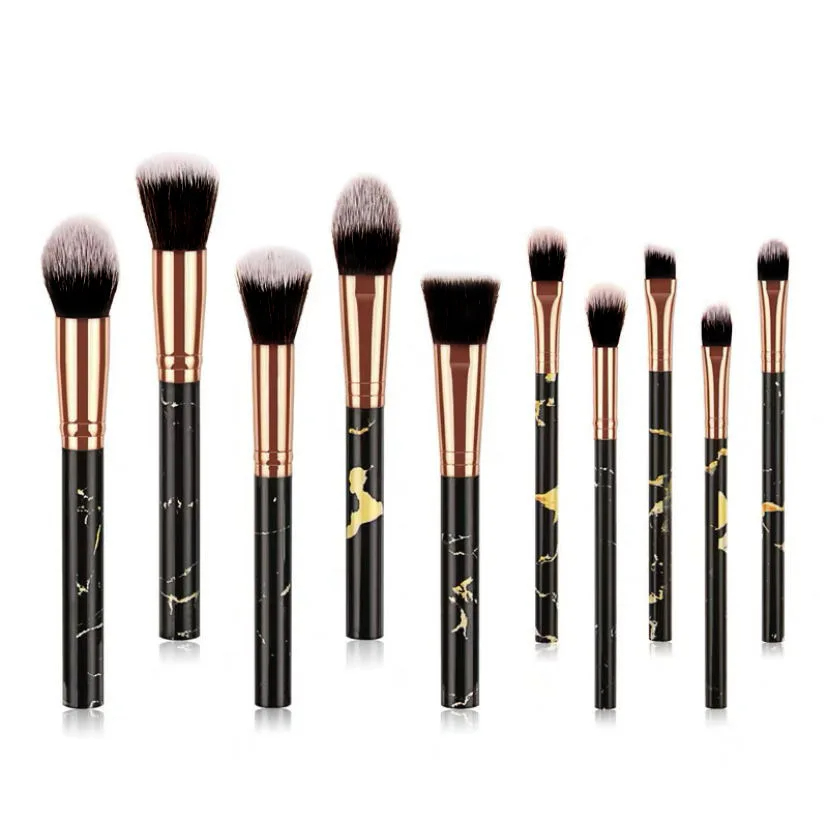 10Pcs Marble Makeup Brushes Fa - Beauty Makeup Blender recension och pris
