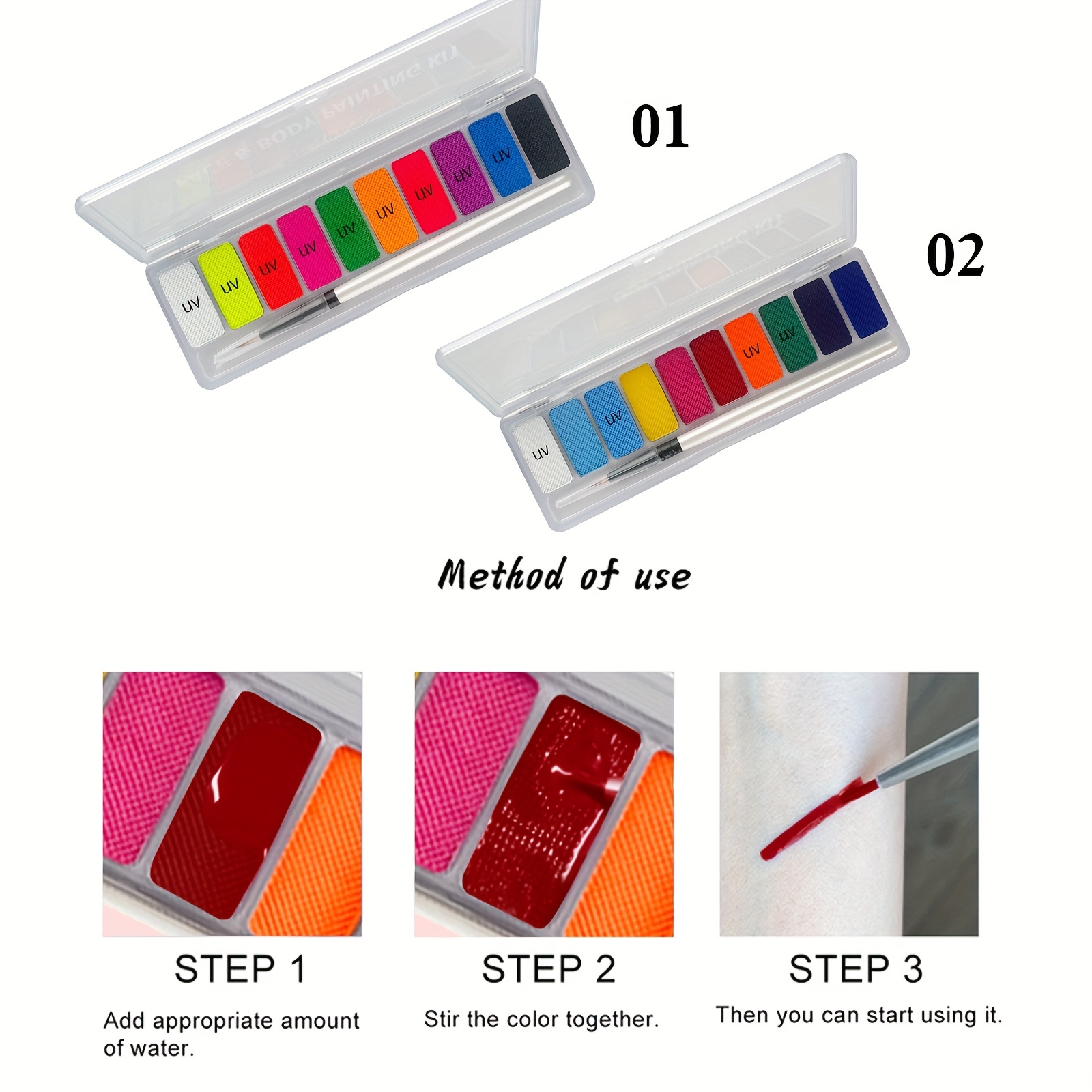 10 Colors Glow Fluorescent Neo - Beauty Halloween Makeup recension och pris