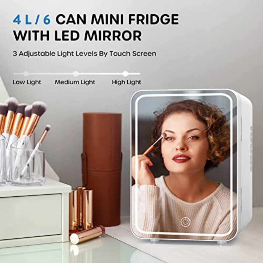 Mini Skincare Fridge 4L/6Can w - Beauty Makeup Fridge recension och pris