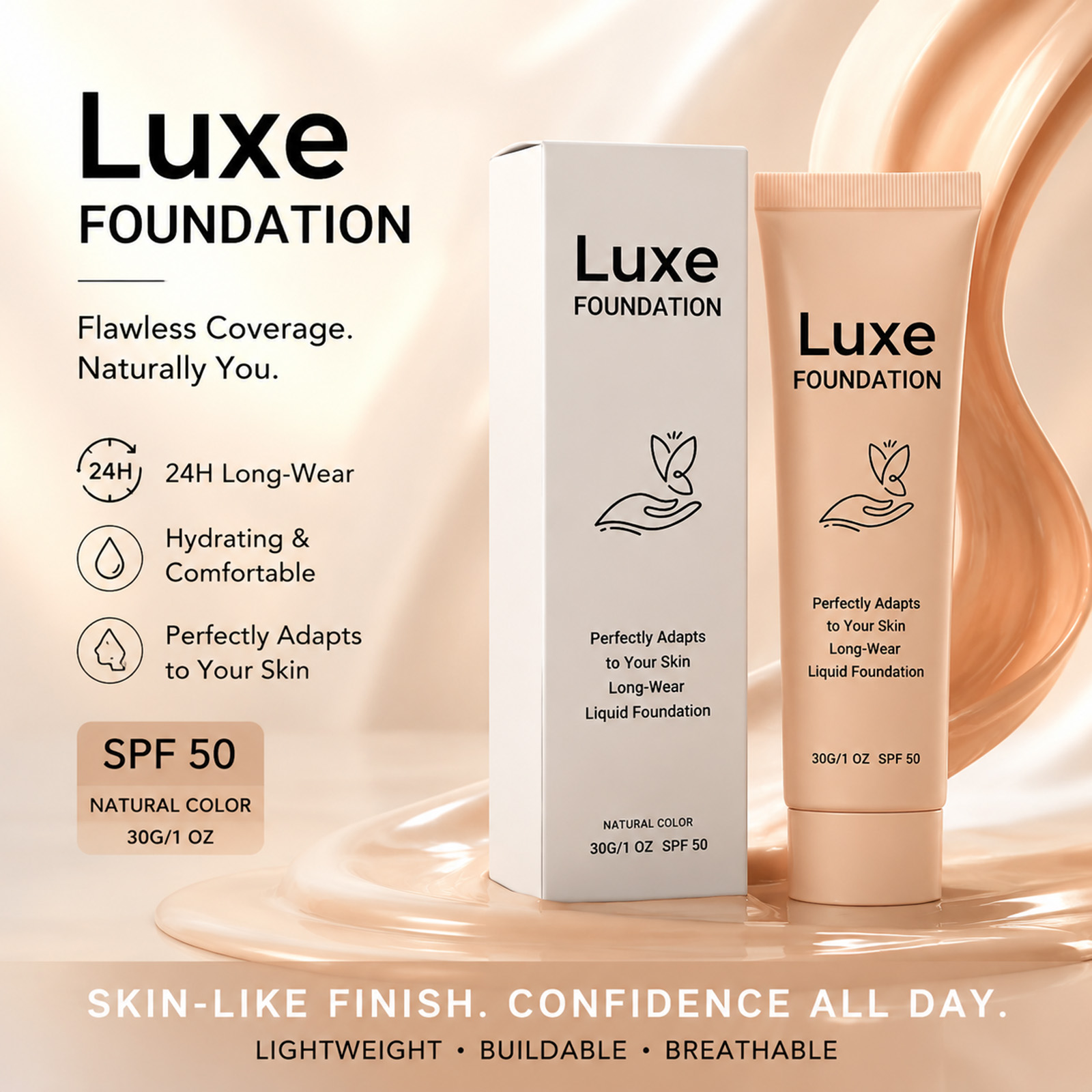 SPF 50+ Color Changing Foundat - Beauty Makeup Cream recension och pris