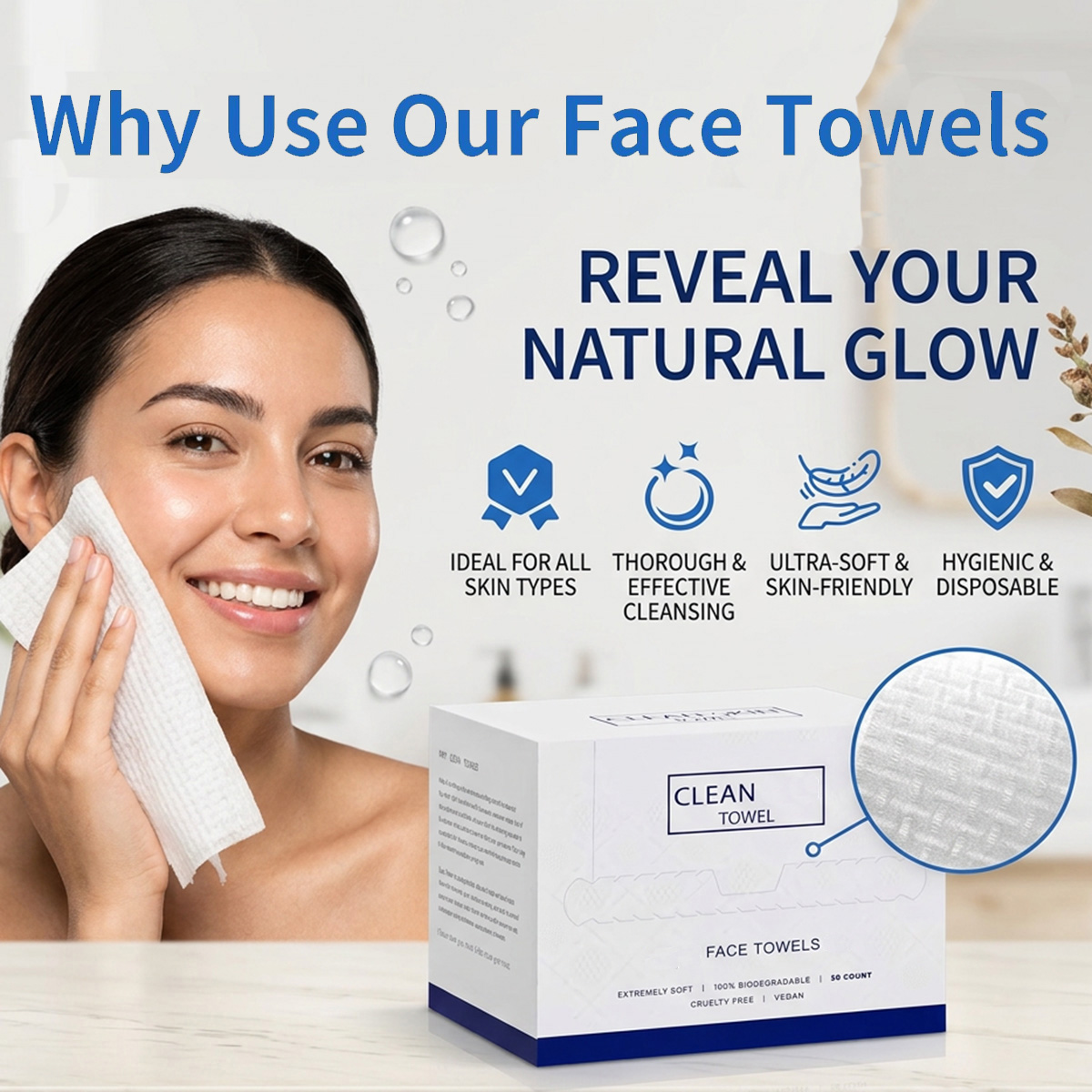50Pcs/Box Disposable Face Towe - Beauty Makeup Salon recension och pris