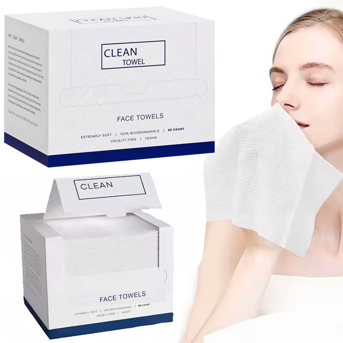 50Pcs/Box Disposable Face Towe - Beauty Makeup Salon recension och pris