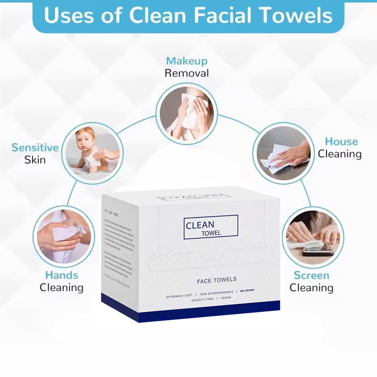 50Pcs/Box Disposable Face Towe - Beauty Makeup Salon recension och pris